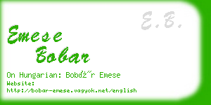 emese bobar business card